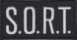 S.O.R.T. White on Black Front Panel Patch 2" X 4"